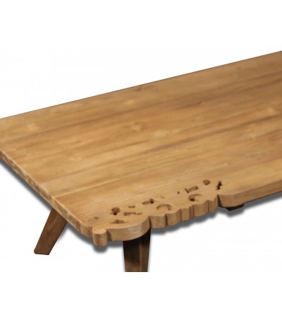 Table a manger "Fidji" + 6 chaises "Pitti" en bois de teck recycle massif