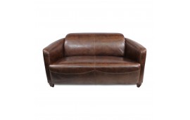 Clubsofa aus braunem Leder, 2 Sitze "Joe"