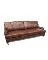 Canapé en cuir brun cosy et classique "Wesley"
