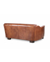 Canapé design en cuir brun trois places "Adam"