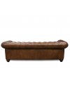Tiefes Chesterfield-Sofa aus braunem Vintage-Leder "Isla"