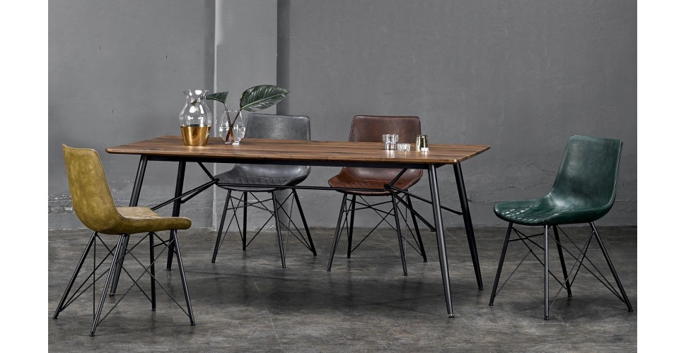 Table de repas en bois et metal 200 cm "Ophelia"