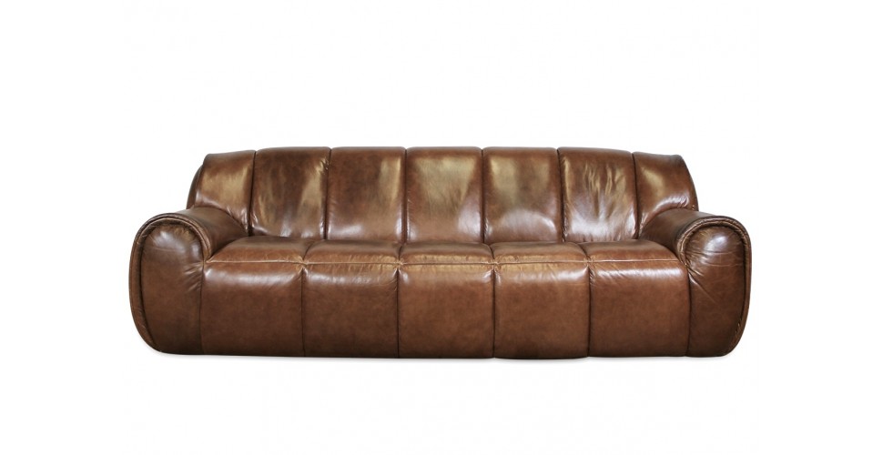 Canapé design et confortable cuir vintage brun "Poppy"