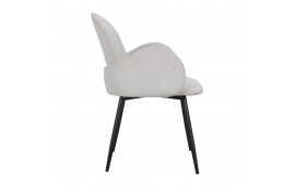4 x chaises velours cotele beige ivoire "Trudy"