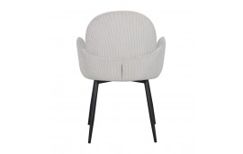 4 x chaises velours cotele beige ivoire "Trudy"