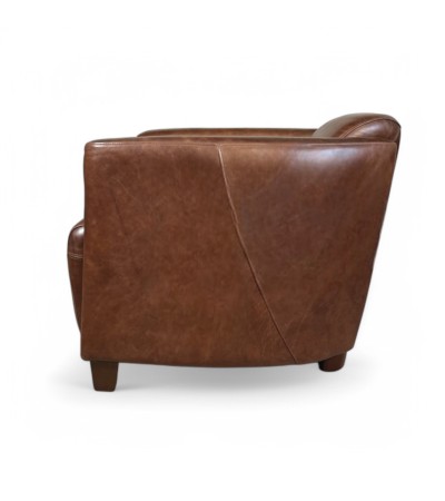 Lot de 2 fauteuils club cuir marron "Joe"