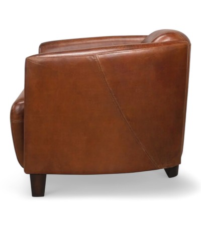 Ensemble de deux fauteuils Club en cuir marron "Billy"