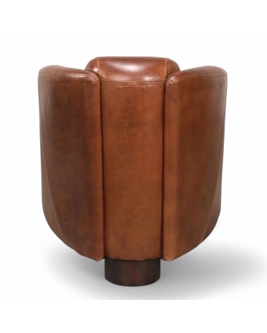 Ensemble de deux fauteuils Club en cuir marron "Billy"