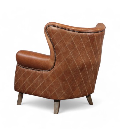 Vintage Ledersessel mit bequemen Rautennähten - Kollektion Pepper