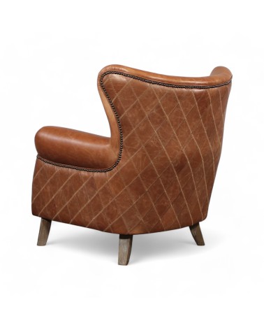 Vintage Ledersessel mit bequemen Rautennähten - Kollektion Pepper