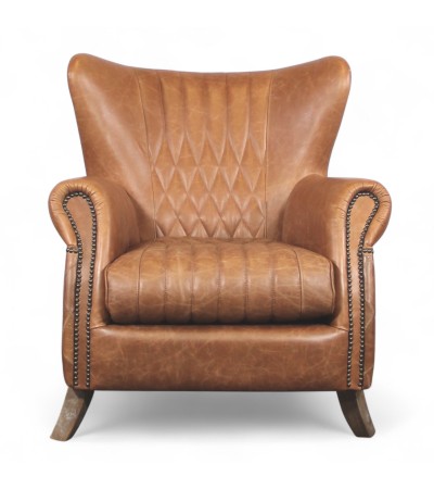 Vintage Ledersessel mit bequemen Rautennähten - Kollektion Pepper