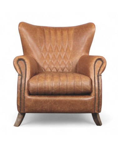 Vintage Ledersessel mit bequemen Rautennähten - Kollektion Pepper