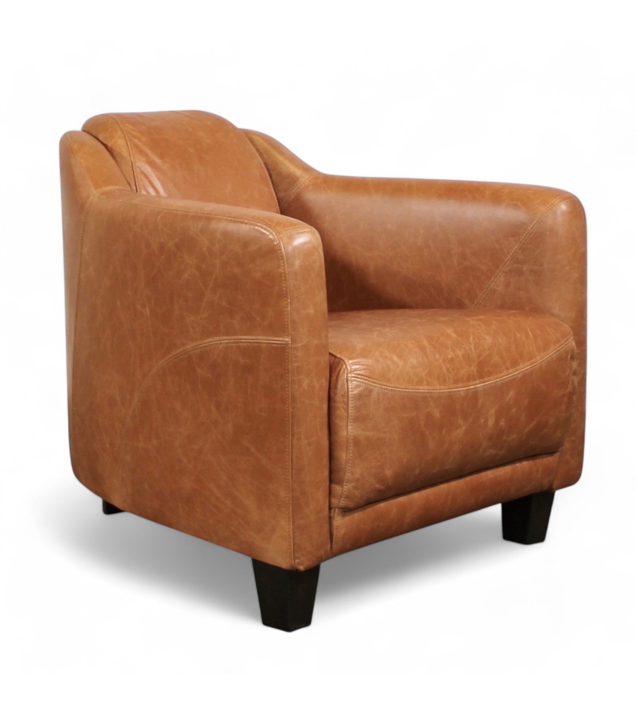 Fauteuil club cuir marron – Confort et style vintage
