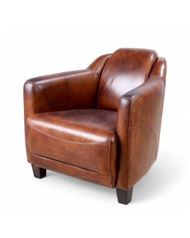 Clubsessel Vintage braunes Leder "Adam"
