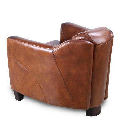 Clubsessel Vintage braunes Leder "Adam"