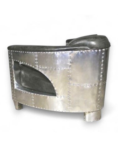 Fauteuil aviateur cuir gris - collection Byrd