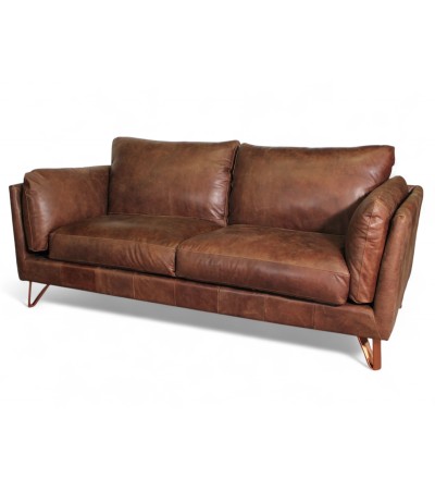 Braunes Ledersofa Design-Stil "Curtis"