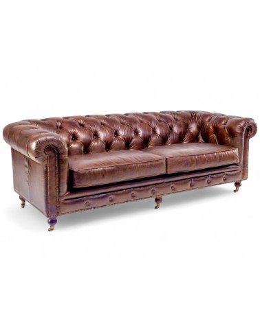 Canapé Chesterfield Cuir vintage marron "Clyde"