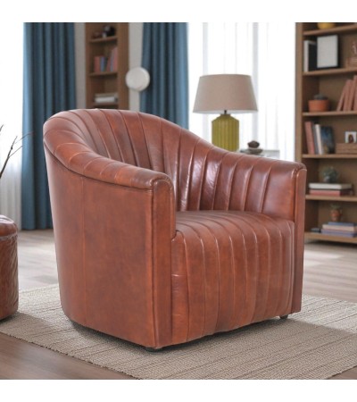Vintage-Clubsessel aus braunem Leder "Bruce"