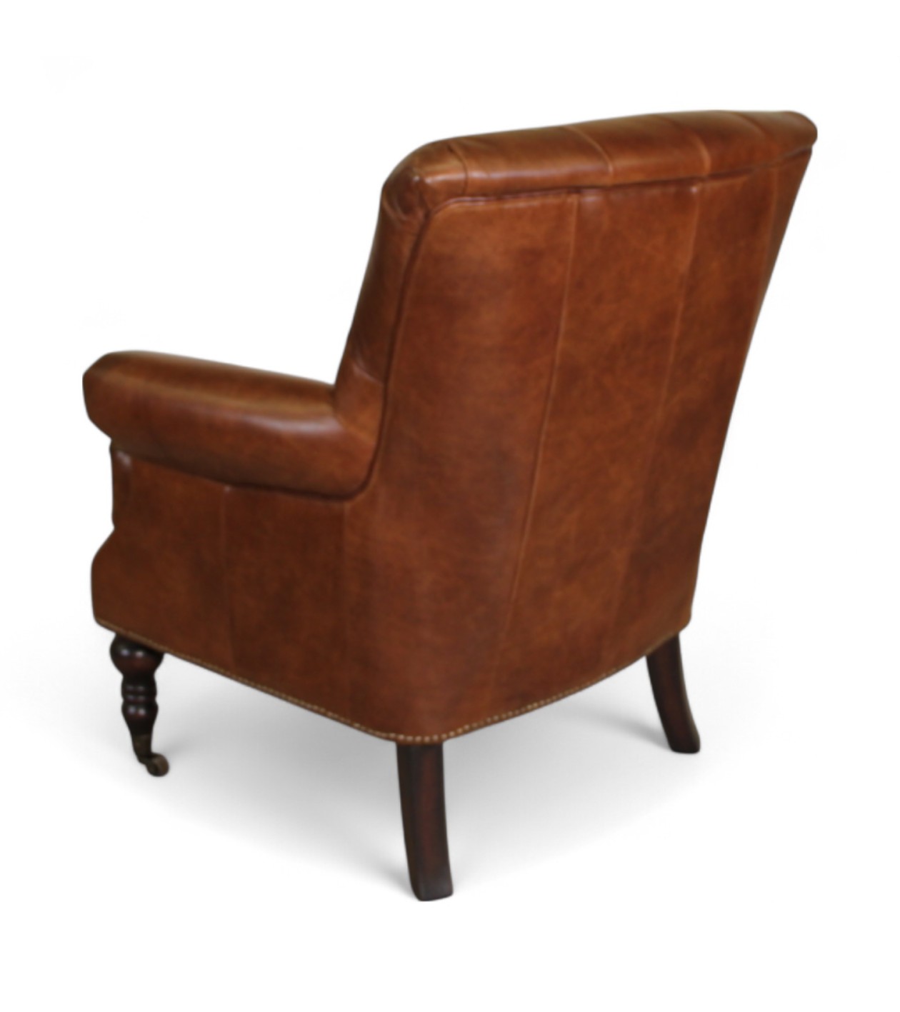 Fauteuil Chesterfield Style Antique – Acajou, Similicuir Vert – Reproduction – Neuf