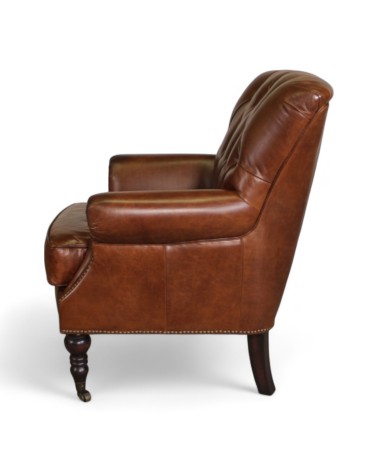 Fauteuil Cuir Vintage Marron "Winston"