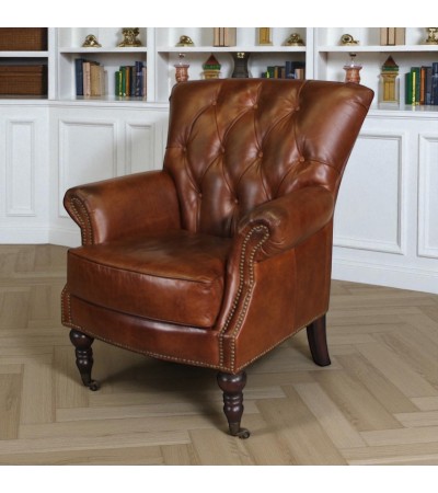 Fauteuil Cuir Vintage Marron "Winston" Fauteuil Cuir Vintage Marron "Winston"