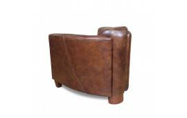 Fauteuil Club Cuir Vintage Marron "Jerry"