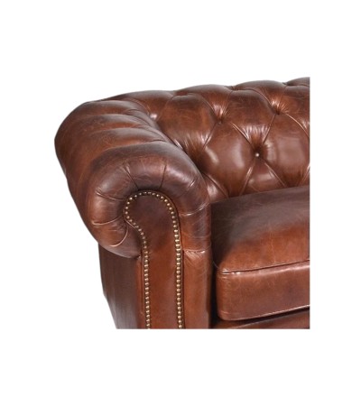 Chesterfield Vintage braune Ledersofa "Lancelot"