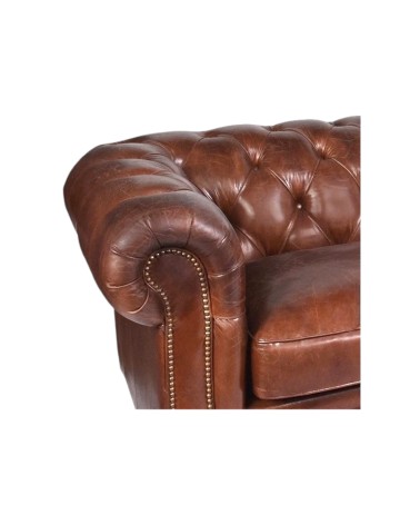 Chesterfield Vintage braune Ledersofa "Lancelot"