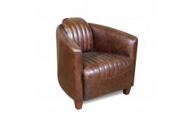Fauteuil Club Cuir Vintage Marron "Jerry"