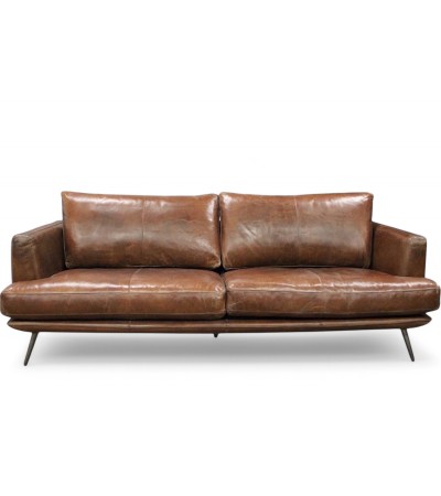 Sofa braun Vintage Leder 3 Sitze "Théodore" Sofa braun Vintage Leder 3 Sitze "Théodore"