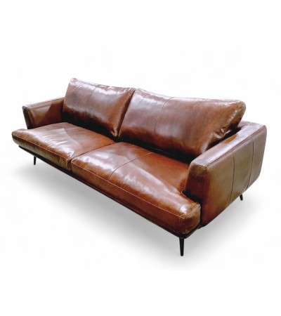 Sofa braun Vintage Leder 3 Sitze "Théodore" Sofa braun Vintage Leder 3 Sitze "Théodore"