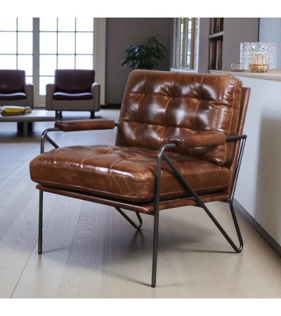 Vintage Leder Sessel braun gepolstert "Octavius"