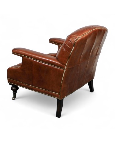 Gepolsterter braun patinierter Ledersessel "Ethan"