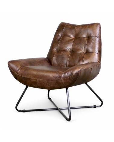 Fauteuil Cuir Vintage marron "Eddy"