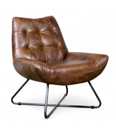Fauteuil Cuir Vintage marron "Eddy"