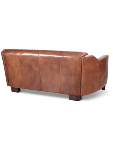 Club 3-Sitzer braunes Ledersofa "Adam"