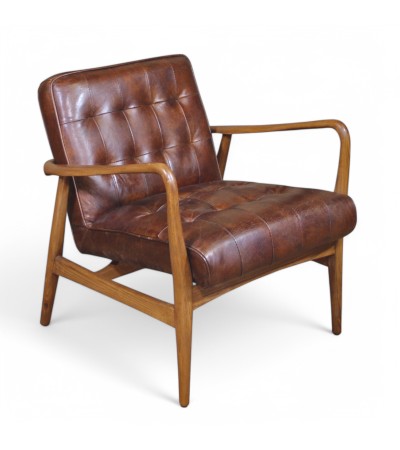 Braun Vintage Leder Clubsessel "Buddy"