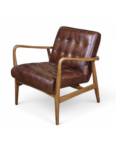 Braun Vintage Leder Clubsessel "Buddy"