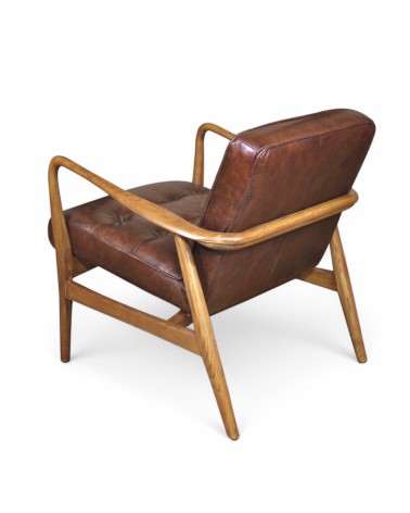 Fauteuil Club Cuir Vintage Marron "Buddy"