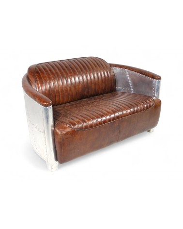Canapé Aviateur Cuir Marron Vintage 2 places "Montgomery"