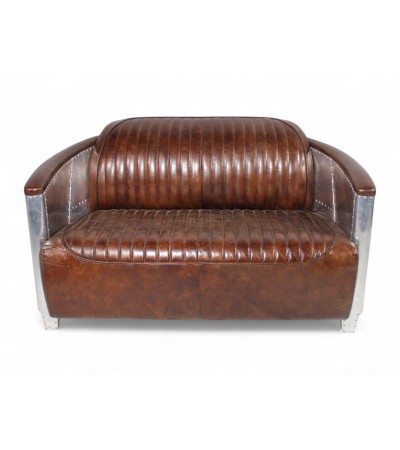 Canapé Aviateur Cuir Marron Vintage 2 places "Montgomery"