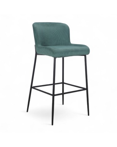 Chaise de bar velours vert bouteille "Christy"