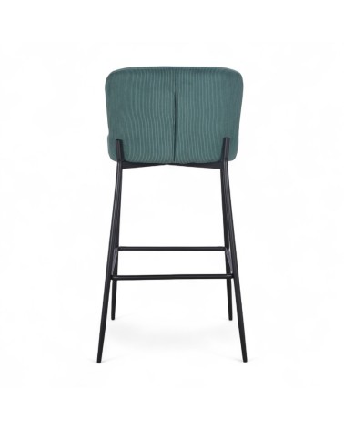Chaise de bar velours vert bouteille "Christy"