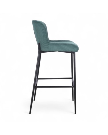 Chaise de bar velours vert bouteille "Christy"