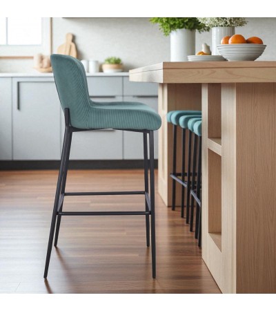 Chaise de bar velours vert bouteille "Christy" Chaise de bar velours vert bouteille "Christy"