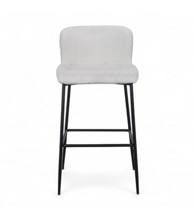 Chaise de bar velours beige ivoire "Christy" Chaise de bar velours beige ivoire "Christy"