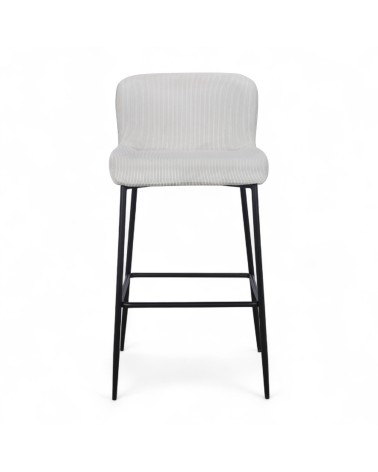 Chaise de bar velours beige ivoire "Christy"