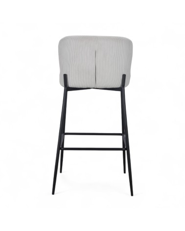 Chaise de bar velours beige ivoire "Christy"
