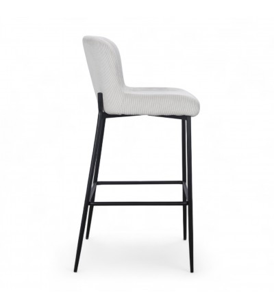 Chaise de bar velours beige ivoire "Christy" Chaise de bar velours beige ivoire "Christy"